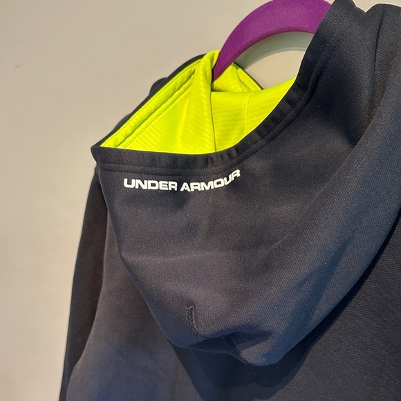 Under Armour Storm Kids Black Hoodie with Yellow Logo - Picture 5 of 6